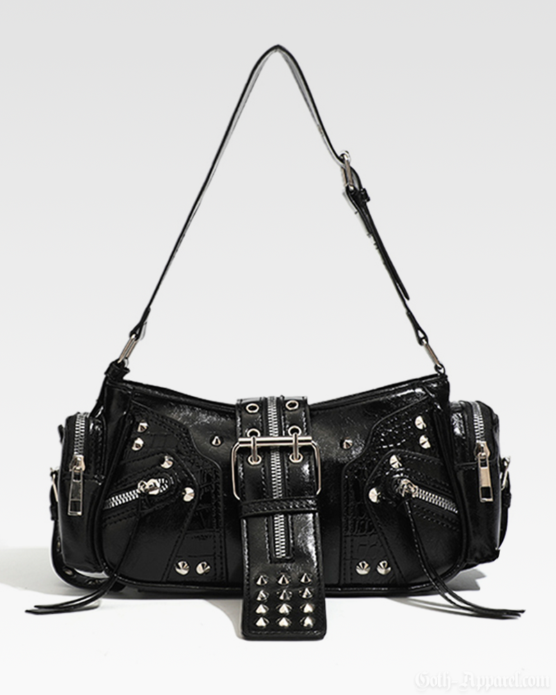 Studded Baguette Bag