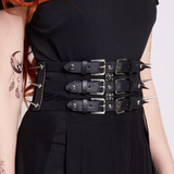 Triple Buckle Corset Belt