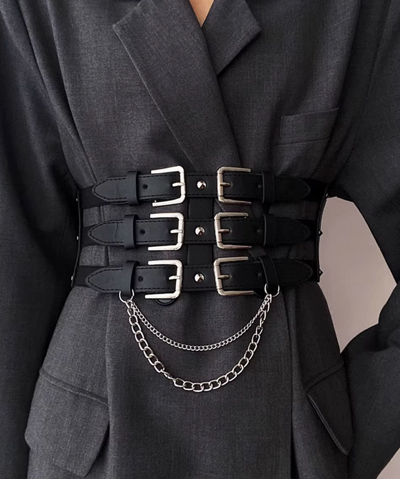 Triple Buckle Waist Belt
