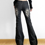 Washed Black Flare Jeans