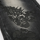 Washed Black Flare Jeans